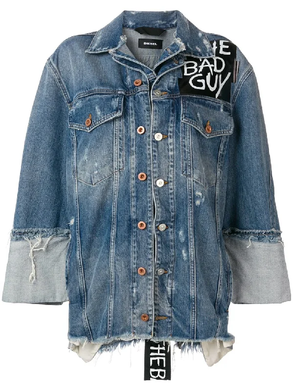 HC-DE-VISEMAC denim jacket Denim Fabric Leather Fabric Suede Fabric