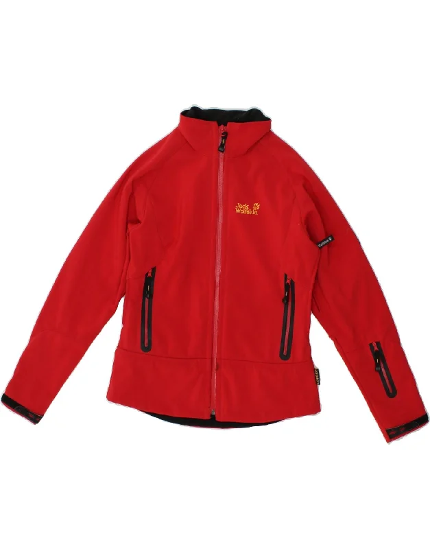 JACK WOLFSKIN Womens Windbreaker Jacket UK 10 Small Red Polyester Fitted Jacket Loose Jacket Oversized Jacket JACK WOLFSKIN Womens Windbreaker Jacket UK 10 Small Red Polyester Fitted Jacket Loose Jacket Oversized Jacket