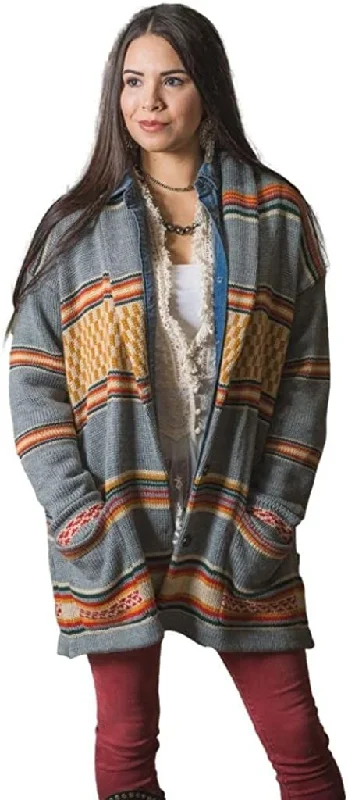 STS Ranchwear Women's Tularosa Sweater in Gray STS2494 Glossy Satin Silk