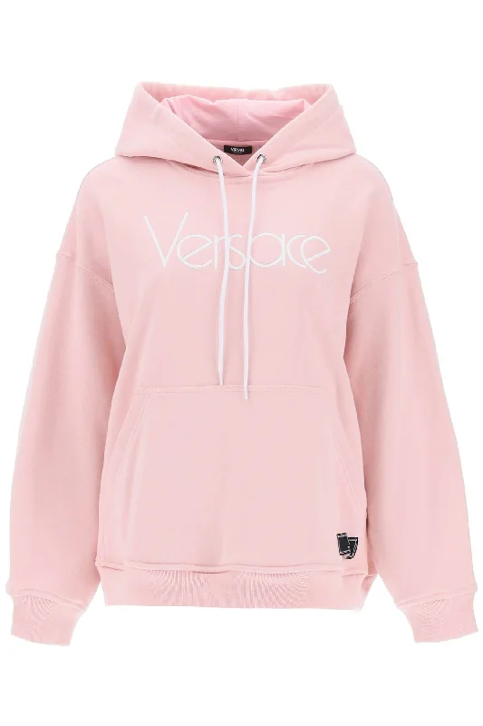 Versace Women's Hoodie With 1978 Re-Edition Logo Hoodie with Hem Elastic Stretchable Comfortable