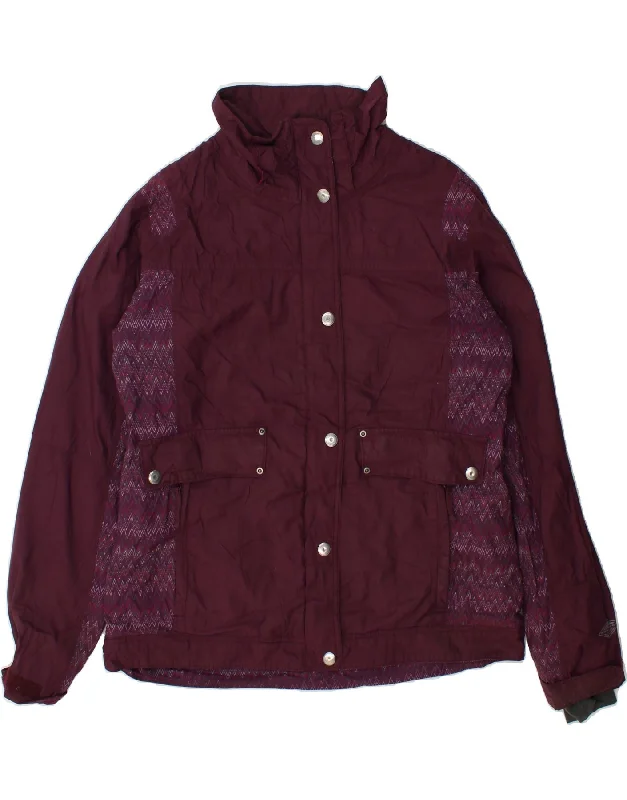 COLUMBIA Womens Windbreaker Jacket UK 16 Large Maroon Chevron Nylon Fitted Jacket Loose Jacket Oversized Jacket COLUMBIA Womens Windbreaker Jacket UK 16 Large Maroon Chevron Nylon Fitted Jacket Loose Jacket Oversized Jacket