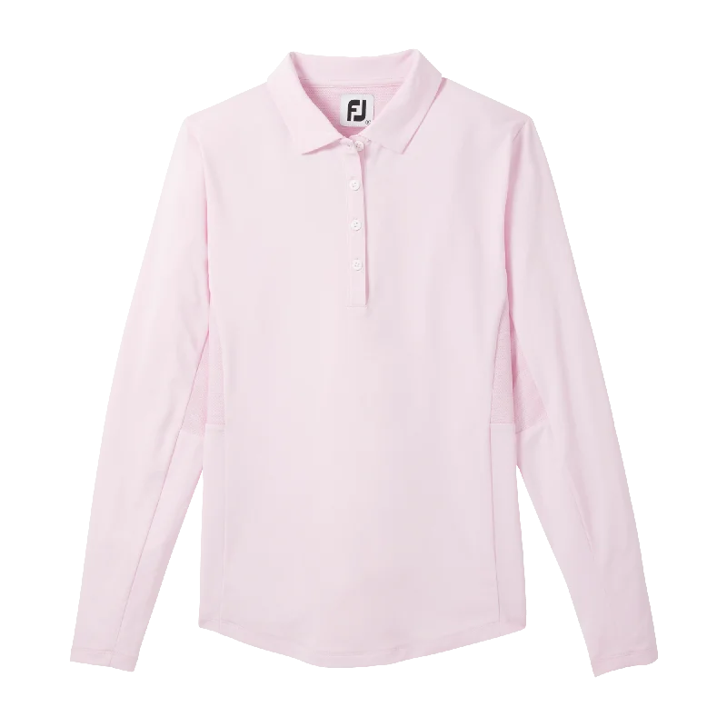 FootJoy Women's Long Sleeve Solid Jersey Sun Protection Shirt - Pink Jet Black Jersey Tee FootJoy Women's Long Sleeve Solid Jersey Sun Protection Shirt - Pink Jet Black Jersey Tee