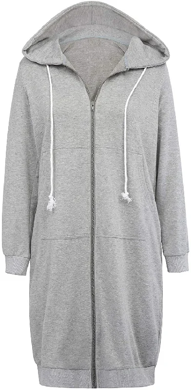 Haute Edition Women's Tunic Long Length Full Zip Hooded Sweatshirt Hoodie Hoodie with Bell Sleeves Flared Feminine Haute Edition Women's Tunic Long Length Full Zip Hooded Sweatshirt Hoodie Hoodie with Bell Sleeves Flared Feminine