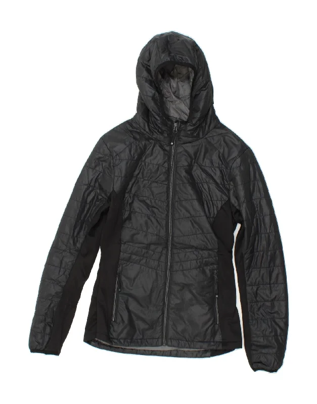 MOUNTAIN WAREHOUSE Womens Hooded Padded Jacket UK 12 Medium Black Tailored Jacket Straight Jacket A-Line Jacket MOUNTAIN WAREHOUSE Womens Hooded Padded Jacket UK 12 Medium Black Tailored Jacket Straight Jacket A-Line Jacket