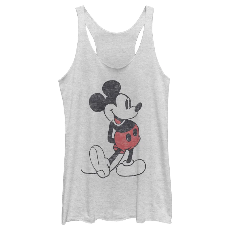 Women's Mickey & Friends Distressed Mickey Mouse Pose Racerback Tank Top sleep tank top Women's Mickey & Friends Distressed Mickey Mouse Pose Racerback Tank Top sleep tank top
