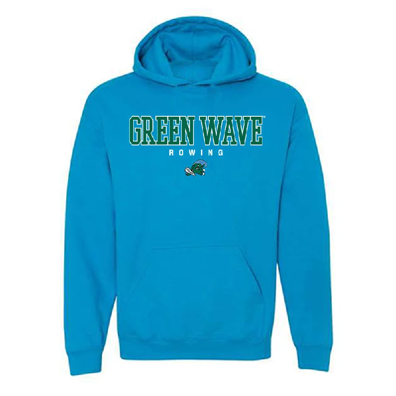 Tulane - NCAA Women's Rowing : Ava Anderson - Hooded Sweatshirt Hoodie with Hem Frayed Vintage Worn Tulane - NCAA Women's Rowing : Ava Anderson - Hooded Sweatshirt Hoodie with Hem Frayed Vintage Worn