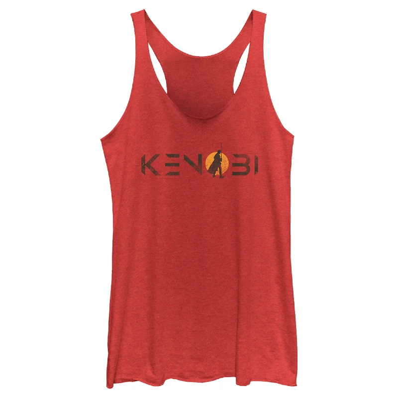 Women's Star Wars: Obi-Wan Kenobi Vintage Silhouette Kenobi Sunset Racerback Tank Top gold tank top Women's Star Wars: Obi-Wan Kenobi Vintage Silhouette Kenobi Sunset Racerback Tank Top gold tank top