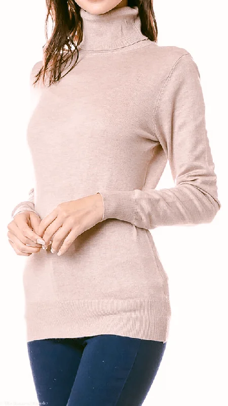 Clarissa Lightweight Long Sleeve Turtleneck Sweater (4 COLORWAYS) Zippered Front Buttoned Front Snap Front