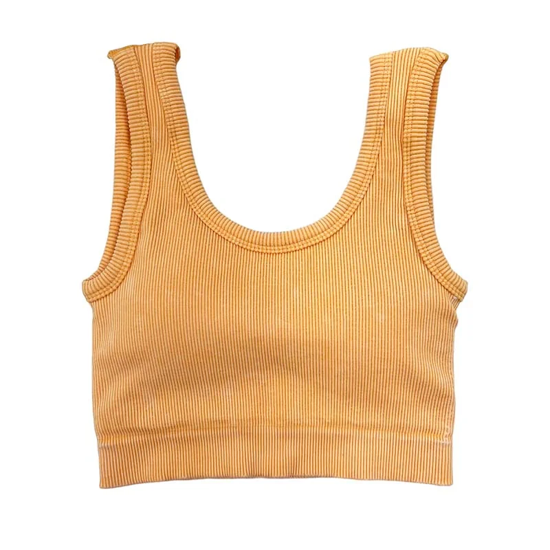 Scoop Neck Padded Cropped Tank chic tank top