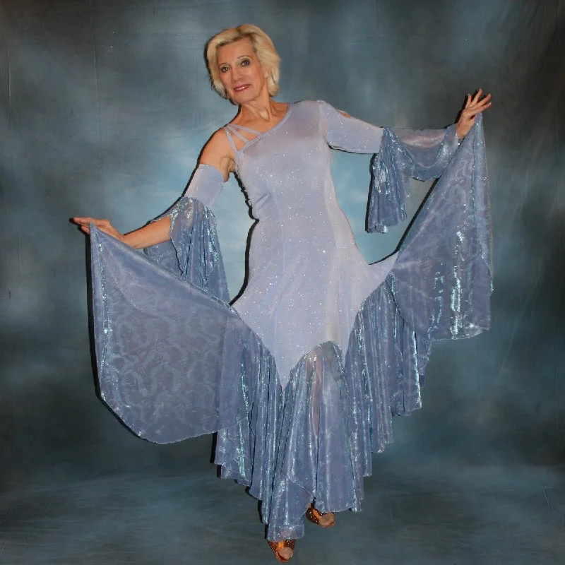 Periwinkle Blue Sparkly Ballroom Dress with Iridescent Flounces & Floats-Samantha Tunics Essential wardrobe Periwinkle Blue Sparkly Ballroom Dress with Iridescent Flounces & Floats-Samantha Tunics Essential wardrobe
