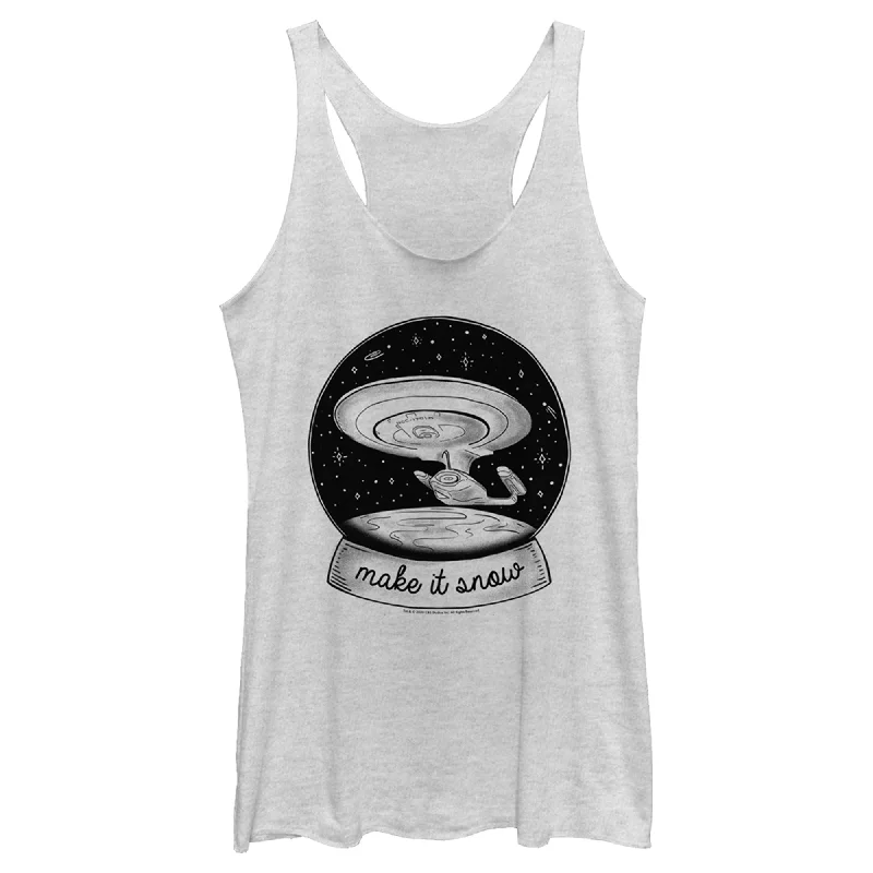 Women's Star Trek: The Next Generation USS Enterprise Captain Picard Make It Snow Racerback Tank Top sheer tank top Women's Star Trek: The Next Generation USS Enterprise Captain Picard Make It Snow Racerback Tank Top sheer tank top