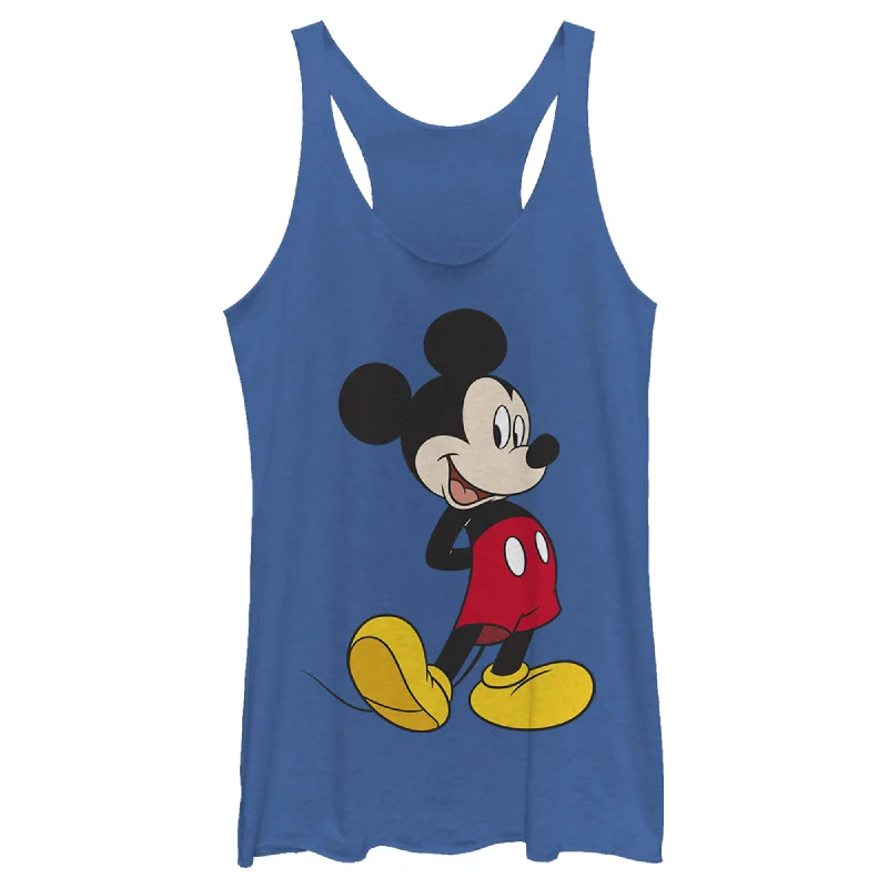 Women's Mickey & Friends Smiling Mickey Mouse Portrait Racerback Tank Top crossback tank top Women's Mickey & Friends Smiling Mickey Mouse Portrait Racerback Tank Top crossback tank top