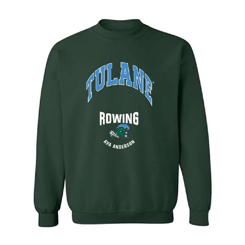 Tulane - NCAA Women's Rowing : Ava Anderson - Classic Fashion Shersey Crewneck Sweatshirt Hoodie with Patch Decorative Personalized Tulane - NCAA Women's Rowing : Ava Anderson - Classic Fashion Shersey Crewneck Sweatshirt Hoodie with Patch Decorative Personalized