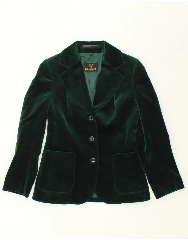 VINTAGE Womens Velvet 3 Button Blazer Jacket UK 12 Medium Green Cotton Denim Jacket Leather Jacket Suede Jacket VINTAGE Womens Velvet 3 Button Blazer Jacket UK 12 Medium Green Cotton Denim Jacket Leather Jacket Suede Jacket