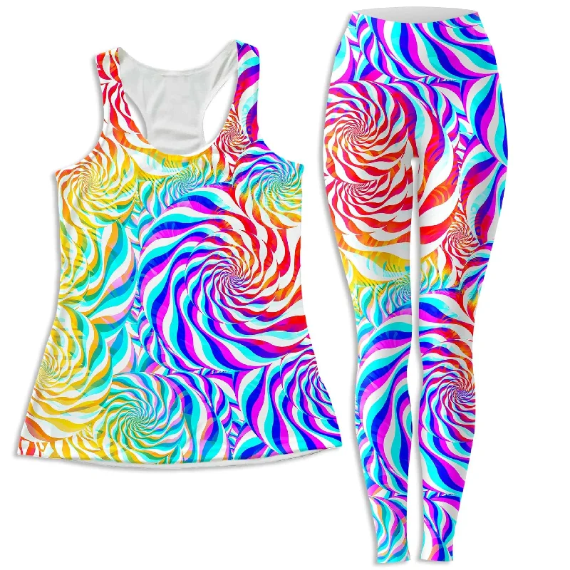 PLUR Rainbow Women's Tank and Leggings Combo baby blue tank