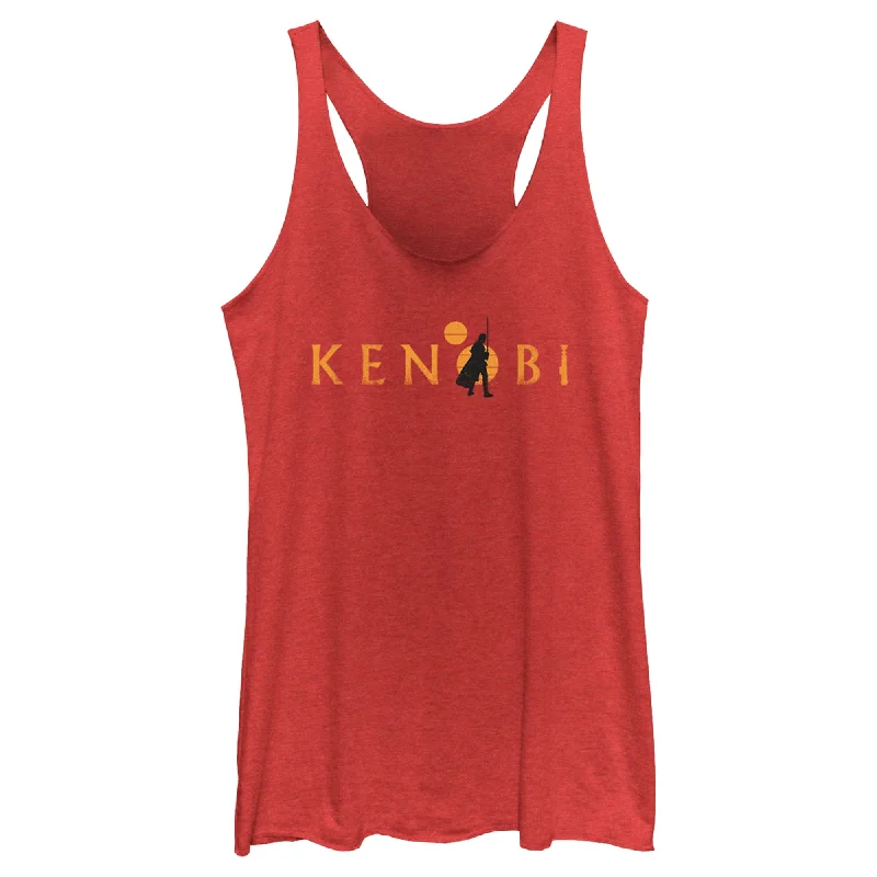 Women's Star Wars: Obi-Wan Kenobi Silhouette Kenobi Two Suns Racerback Tank Top bronze tank top Women's Star Wars: Obi-Wan Kenobi Silhouette Kenobi Two Suns Racerback Tank Top bronze tank top
