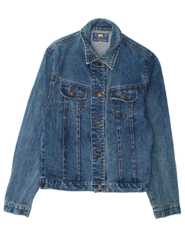 VINTAGE Womens Denim Jacket UK 12 Medium Blue Cotton Wool Jacket Cashmere Jacket Tweed Jacket VINTAGE Womens Denim Jacket UK 12 Medium Blue Cotton Wool Jacket Cashmere Jacket Tweed Jacket