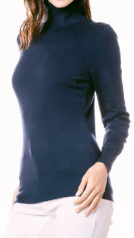 Clarissa Lightweight Long Sleeve Turtleneck Sweater (4 COLORWAYS) Front Pockets Side Pockets Patch Pockets