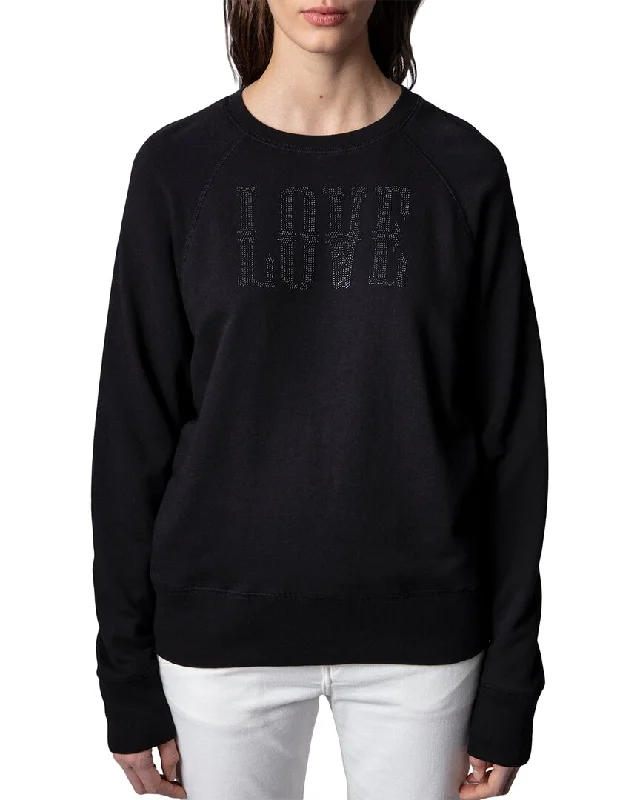 Zadig & Voltaire Sweatshirt Hoodie with Hem Embroidery Detailed Premium