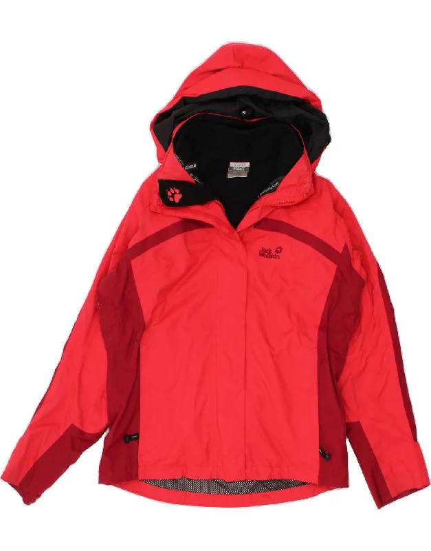 JACK WOLFSKIN Womens Windbreaker Jacket UK 14 Medium Pink Colourblock Rayon Fabric Velvet Fabric Corduroy Fabric JACK WOLFSKIN Womens Windbreaker Jacket UK 14 Medium Pink Colourblock Rayon Fabric Velvet Fabric Corduroy Fabric