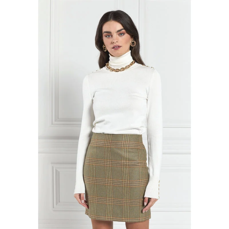 Holland Cooper Chelsea Ladies Tweed Skirt - Leveret linen skirt natural