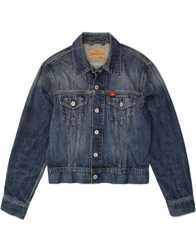 BIG STAR Womens Denim Jacket UK 14 Medium Blue Cotton V-Neck Jacket Boat Neck Jacket Square Neck Jacket BIG STAR Womens Denim Jacket UK 14 Medium Blue Cotton V-Neck Jacket Boat Neck Jacket Square Neck Jacket