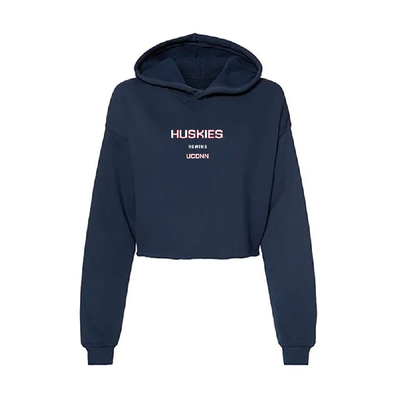 UConn - NCAA Women's Rowing : Taylor Jeffrey - Women's Crop Fleece Hoodie Hoodie with Slit Hem Functional Movement UConn - NCAA Women's Rowing : Taylor Jeffrey - Women's Crop Fleece Hoodie Hoodie with Slit Hem Functional Movement