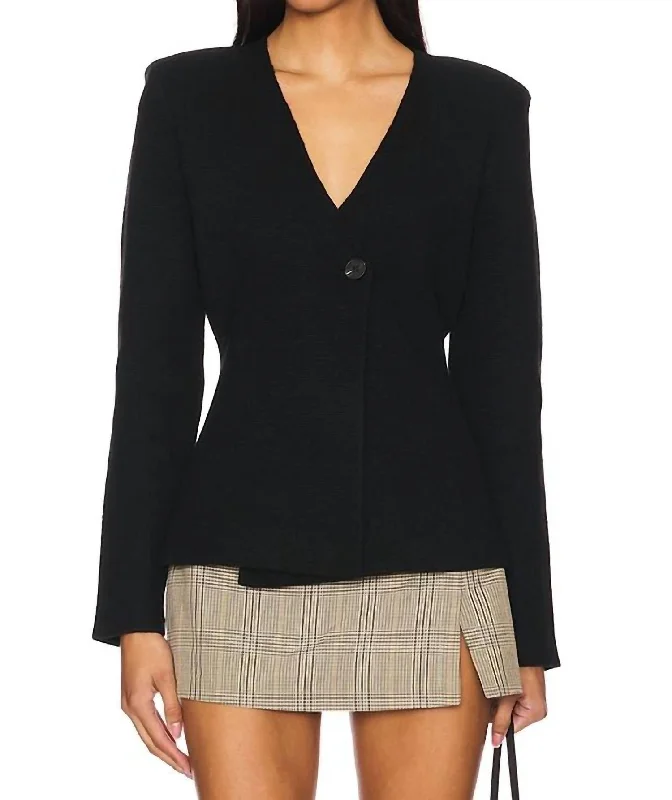 Atleigh Single Button Sweater In Black Machine Wash Dry Clean Hand Wash
