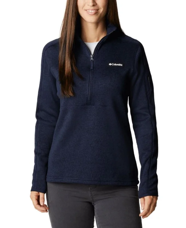 W Sweater Weather 1/2 Zip Spandex Blend Rayon Blend Denim Blend