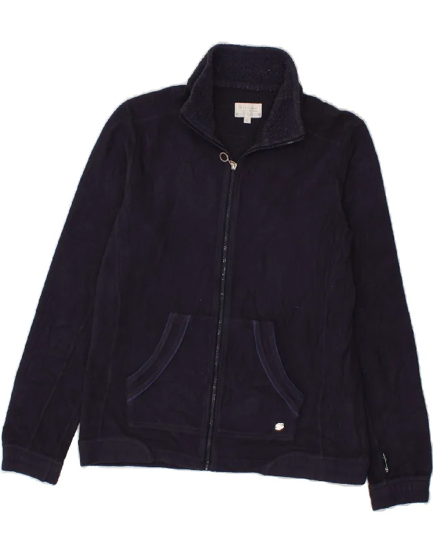 CHAMPION Womens Fleece Jacket UK 14 Large Navy Blue Polyester Trench Coat Raincoat Waterproof Jacket