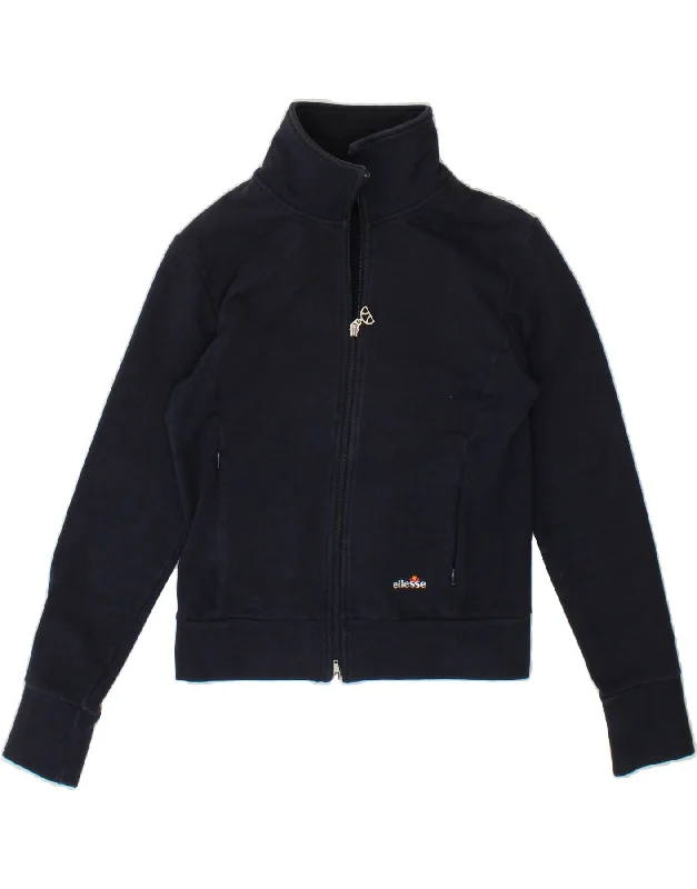 ELLESSE Womens Crop Tracksuit Top Jacket UK 12 Medium Navy Blue Cotton Mesh Jacket Canvas Jacket Denim Jacket ELLESSE Womens Crop Tracksuit Top Jacket UK 12 Medium Navy Blue Cotton Mesh Jacket Canvas Jacket Denim Jacket