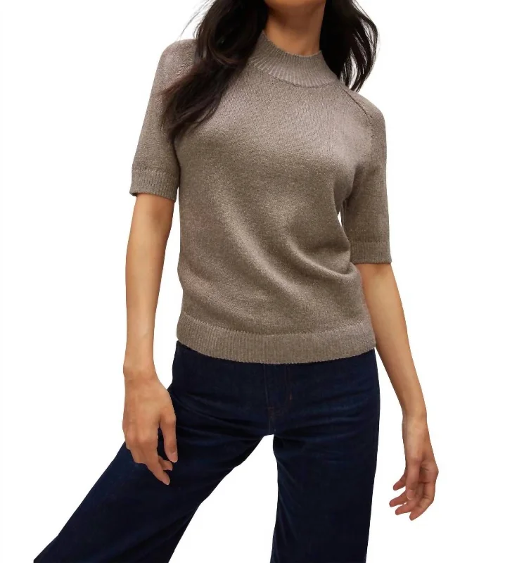 Sabel Metallic Sweater In Pewter Spandex Rayon Corduroy