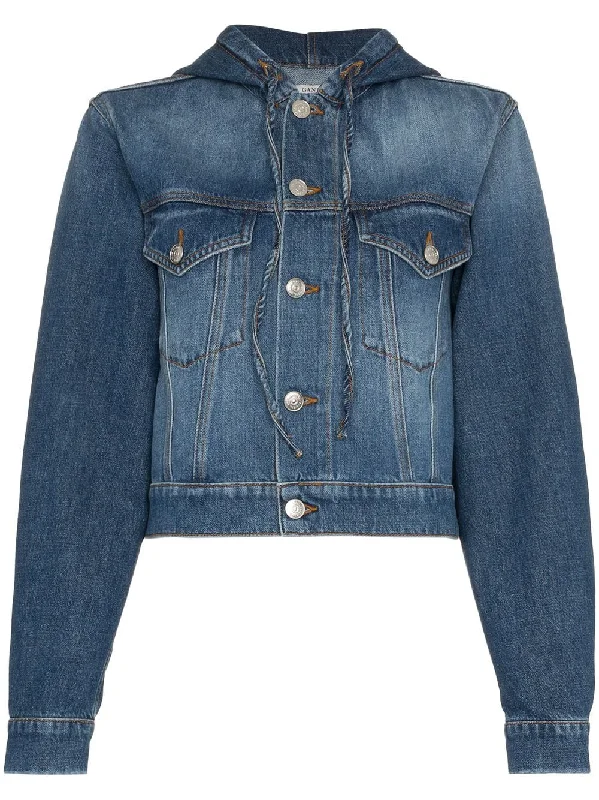 Denim Hooded Jacket Print Jacket Jacquard Jacket Embroidered Jacket
