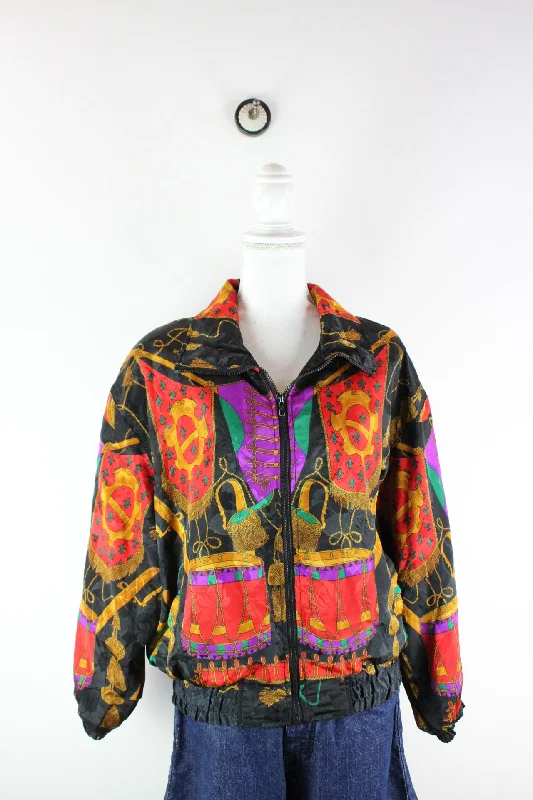 Vintage Asian Jacket (S) Zippered Front Buttoned Front Snap Front