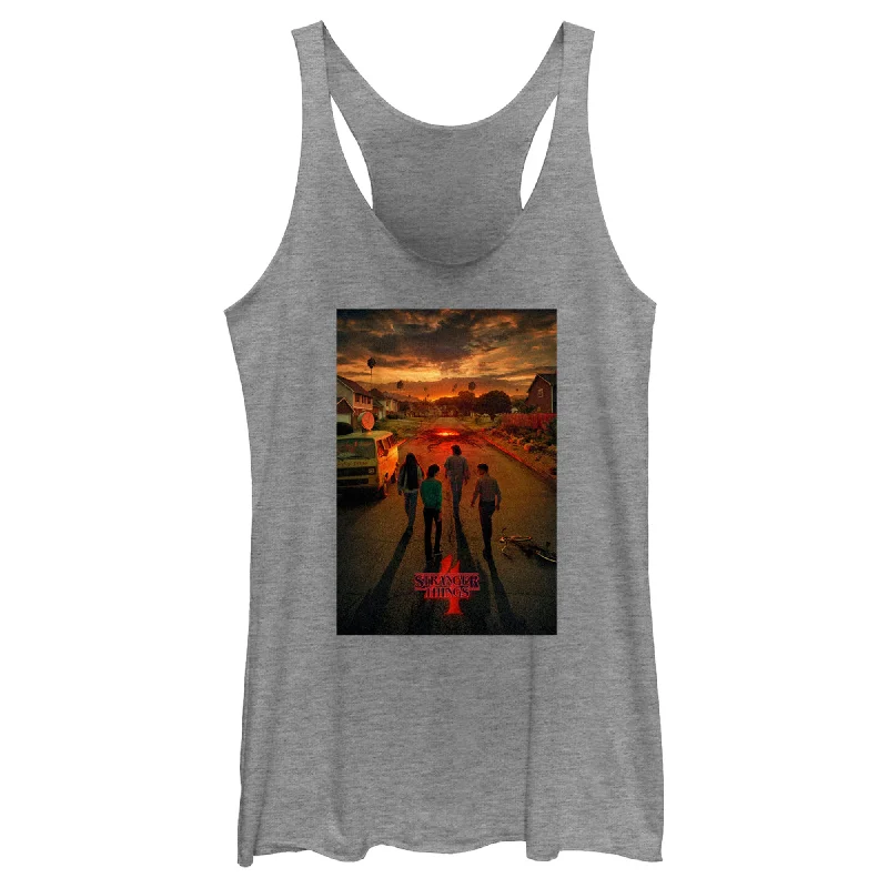 Women's Stranger Things Four Friends Rift Apocalypse Poster Racerback Tank Top ivory tank top Women's Stranger Things Four Friends Rift Apocalypse Poster Racerback Tank Top ivory tank top