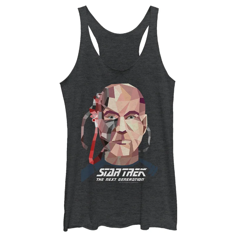 Women's Star Trek: The Next Generation Geometric Captain Jean Luc Picard Borg Racerback Tank Top tie dye tank Women's Star Trek: The Next Generation Geometric Captain Jean Luc Picard Borg Racerback Tank Top tie dye tank