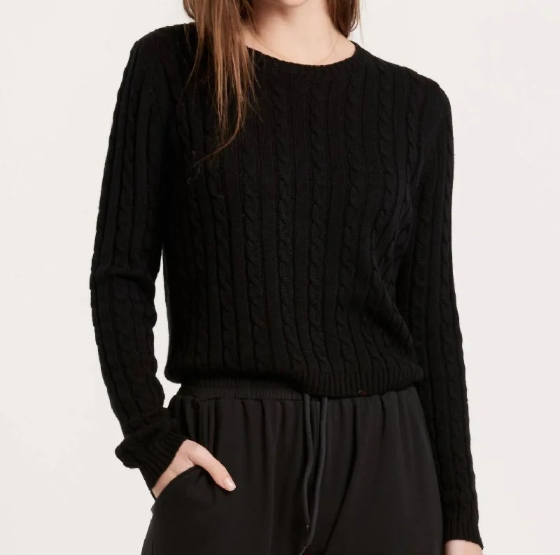 Lupe Sweater In Black Elasticated Padded Insulated