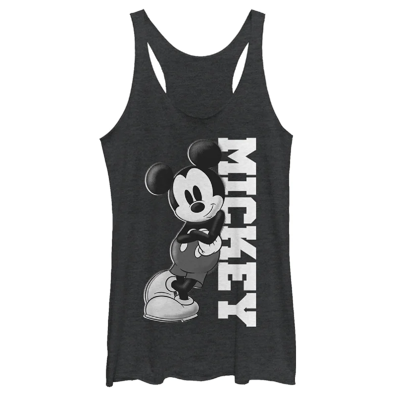 Women's Mickey & Friends Black and White Mickey Mouse Racerback Tank Top cozy tank top Women's Mickey & Friends Black and White Mickey Mouse Racerback Tank Top cozy tank top