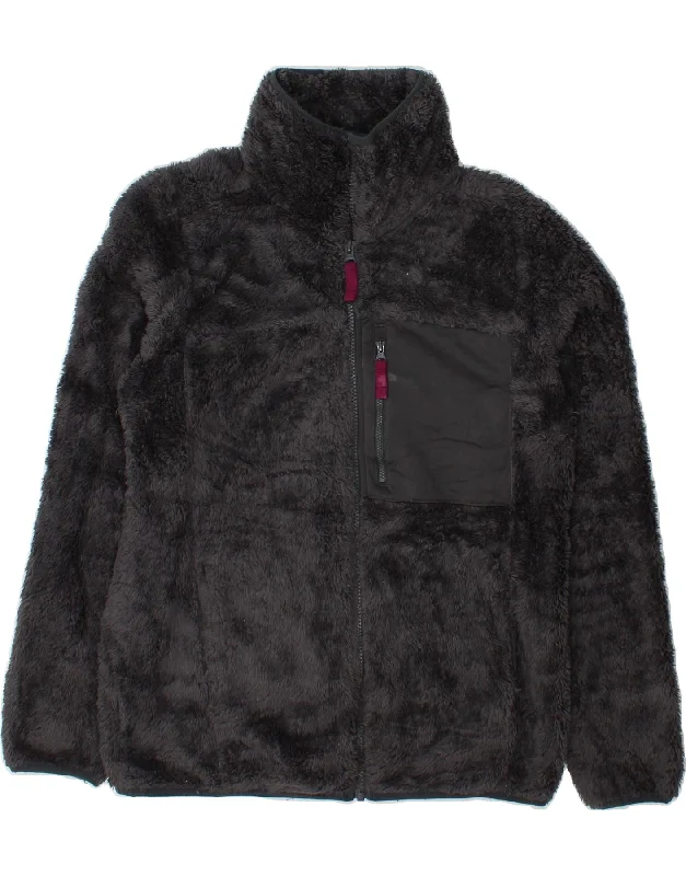 COLUMBIA Womens Fleece Jacket UK 14 Medium Black Polyester Chenille Fabric Brocade Fabric Lace Fabric