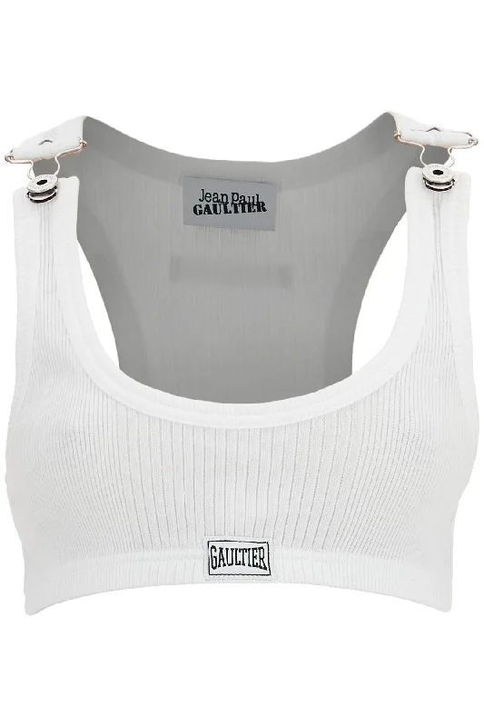 Jean Paul Gaultier Women's Cropped Tank Top With Overall-Style bright tank top