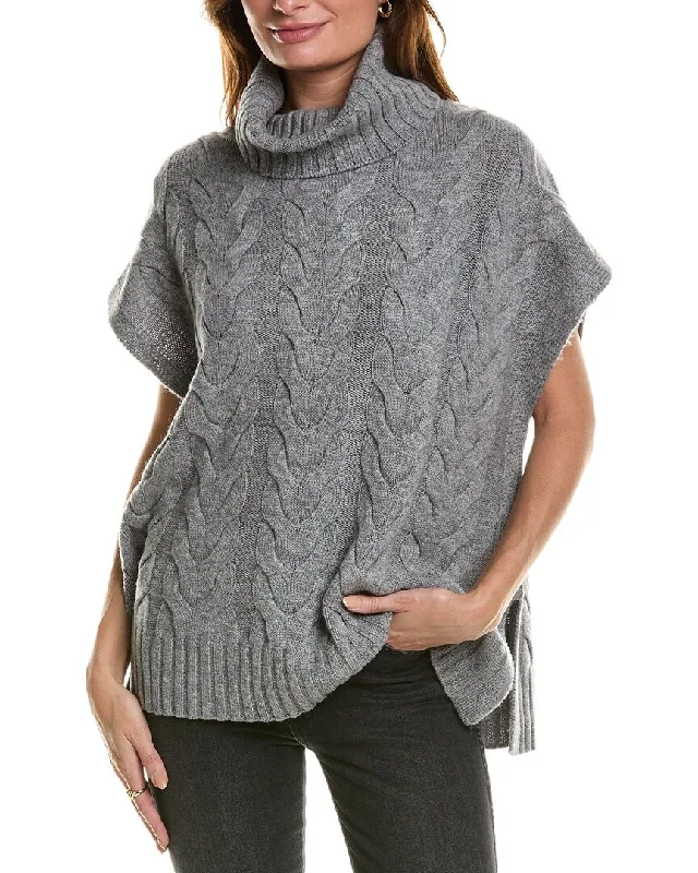 Forte Cashmere Luxe Cable Cowl Wool & Cashmere-Blend Popover Sweater Embroidered Appliqued Beaded