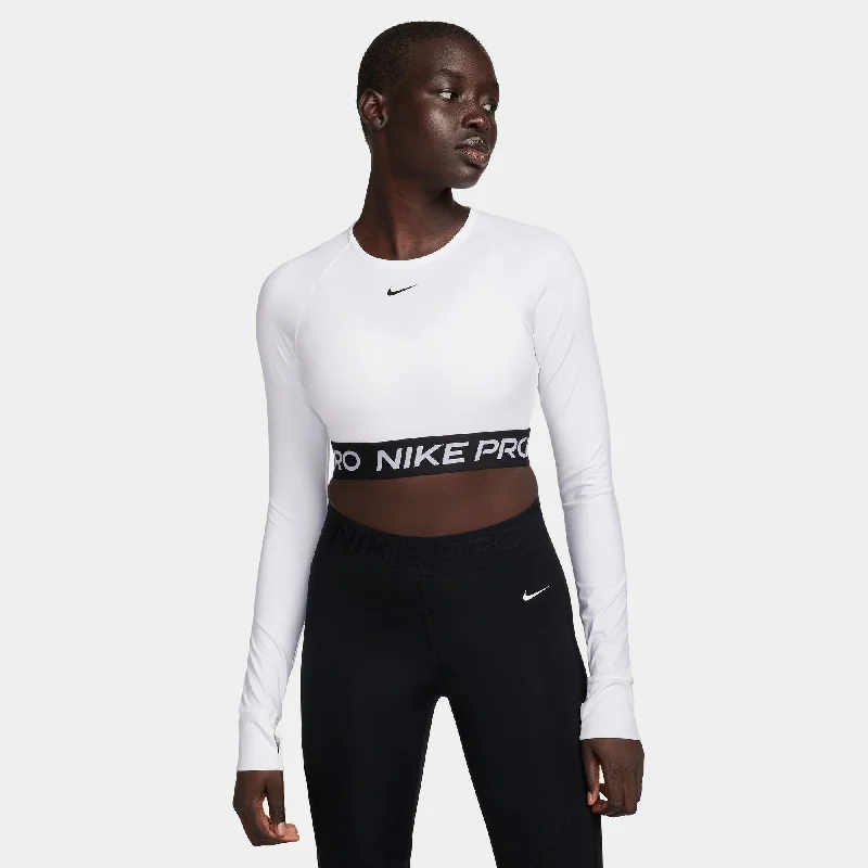 Nike Women's Pro Dri-FIT 365 Crop Top White / Black Machine Wash Dry Clean Hand Wash