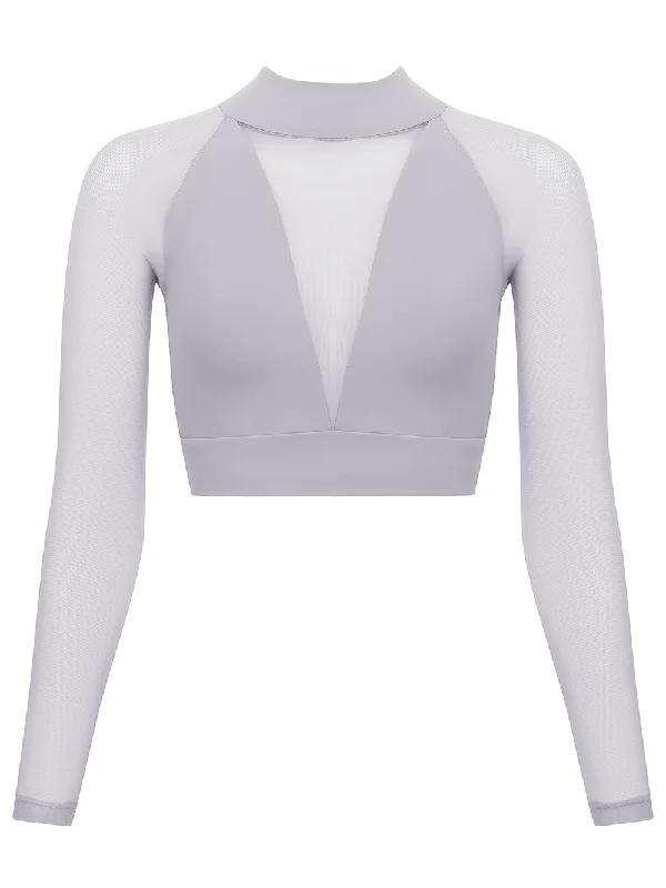 Lynn Crop Top Mesh Blend Leather Blend Suede Blend