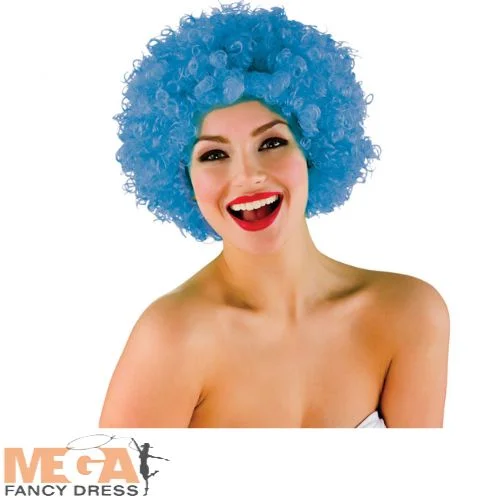 Ladies Funky Afro Blue Wig 70s Disco 80s Fancy Dress Costume Accessory Shift Classic Vintage Ladies Funky Afro Blue Wig 70s Disco 80s Fancy Dress Costume Accessory Shift Classic Vintage