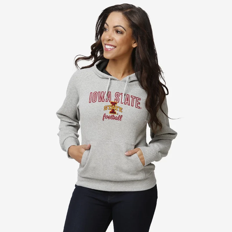 Iowa State Cyclones Womens Gray Woven Hoodie Hoodie with Toggle Buttons Decorative Unique Iowa State Cyclones Womens Gray Woven Hoodie Hoodie with Toggle Buttons Decorative Unique