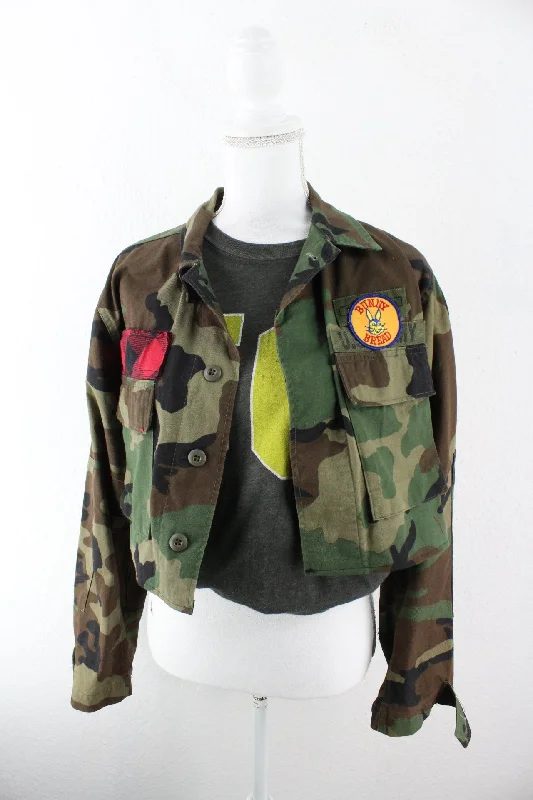 Vintage Bunny Bread Military Jacket (S) Appliqued Jacket Beaded Jacket Sequined Jacket