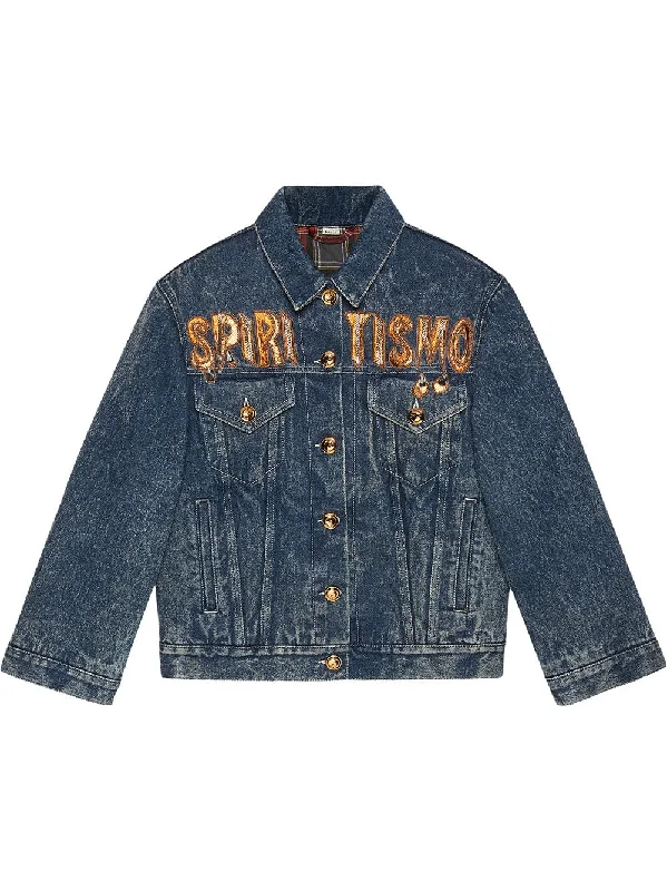 "Spiritismo" denim jacket Wool Fabric Cashmere Fabric Tweed Fabric