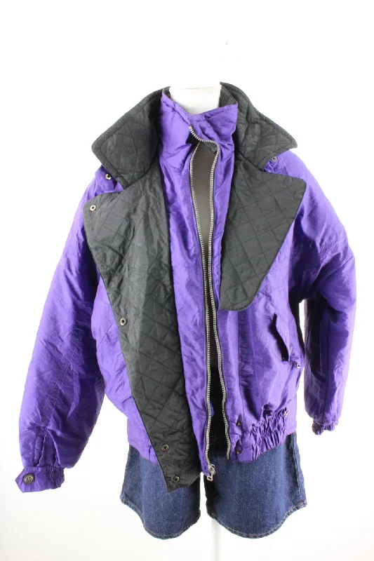 Vintage Purple Jacket (M) Knit Jacket Woven Jacket Fleece Jacket