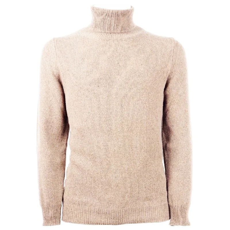 Elegant Beige Cashmere Turtleneck Sweater Boxy Sweater Fitted Sweater A-Line