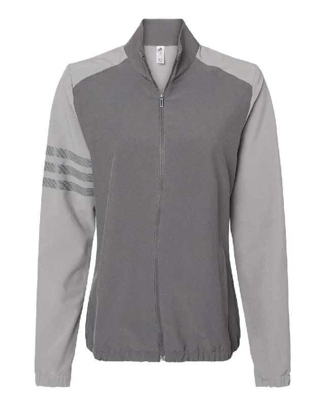 adidas - Women's 3-Stripes Jacket Zip Front Button Front Snap Front